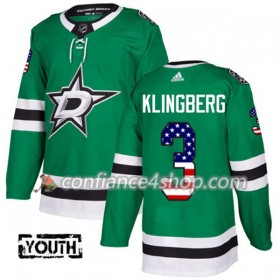 Adidas Maillot de Hockey Dallas Stars John Klingberg 3 2017-2018 Kelly Vert USA Flag Fashion Authentic - Enfant